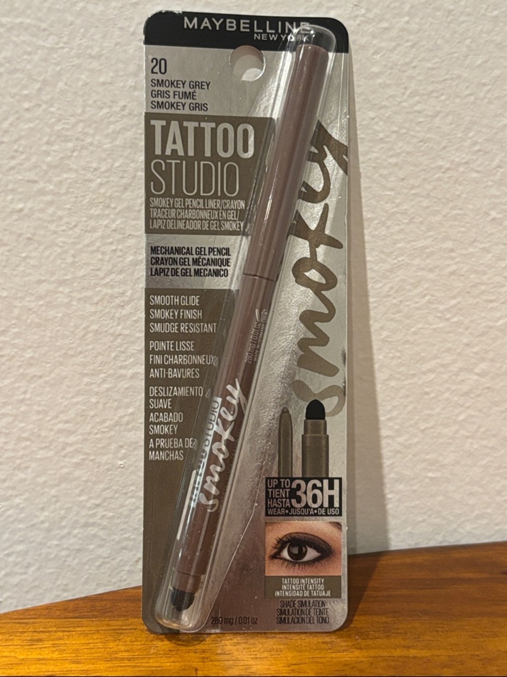 NWT MAYBELLINE Tattoo Studio Smokey Gel Pencil Liner, Smokey Grey